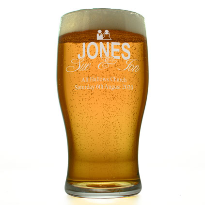 Engraved Wedding Pint Glass Ideal Best Man Gift