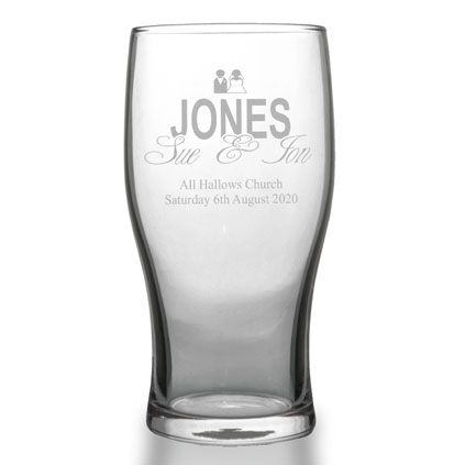 Engraved Wedding Pint Glass Ideal Best Man Gift