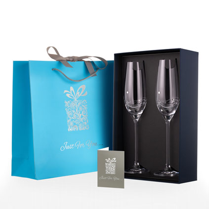 Personalised Champagne Glasses Swarovski Crystals Elements