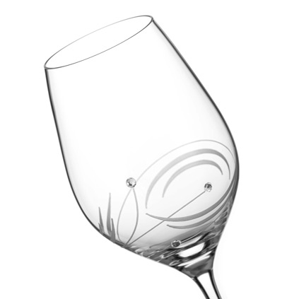 Personalised Wine Glass Set With Swarovski Elements