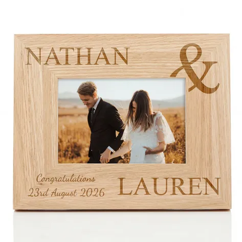 Personalised Oak Photo Frame – Wedding & Anniversary Gift