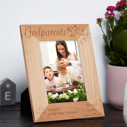 Engraved Christening Photo Frame