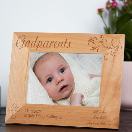 Engraved Christening Photo Frame