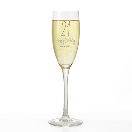 Birthday Personalised Glass Flute
