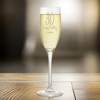Birthday Personalised Glass Flute
