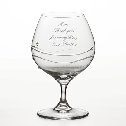 Engraved Brandy Glass With Swarovski Crystal Elements