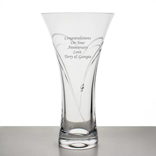 Personalised Swarovski Crystal Heart Vase Engraved By Keepitpersonal