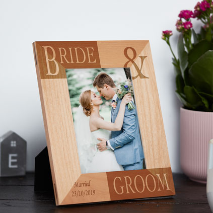 Bride And Groom Personalised Photo Frame