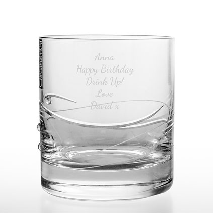 Personalised Whisky Glass With Swarovski Elements