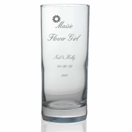 Personalised Hi Ball Glass - Flower