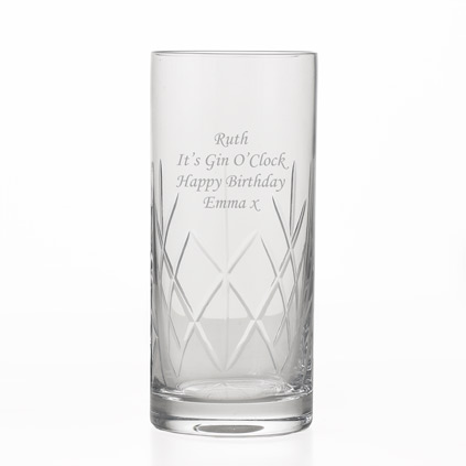 Engraved Crystal Highball Glass