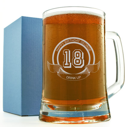 Personalised Pint Glass - 18th Birthday Gift