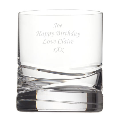 Personalised Whisky Glass - Wave Cut