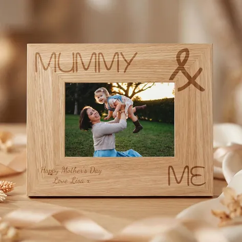Mummy And Me Personalised Oak Photo Frame