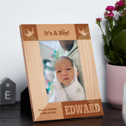 Its A Boy Personalised Baby Photo Frame