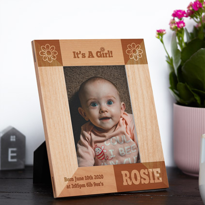 Its A Girl Personalised Baby Photo Frame