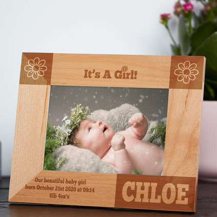 Its A Girl Personalised Baby Photo Frame
