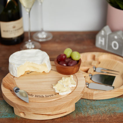 Personalised Wooden Cheese Board Set