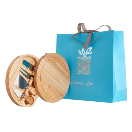 Personalised Wooden Cheese Board Set