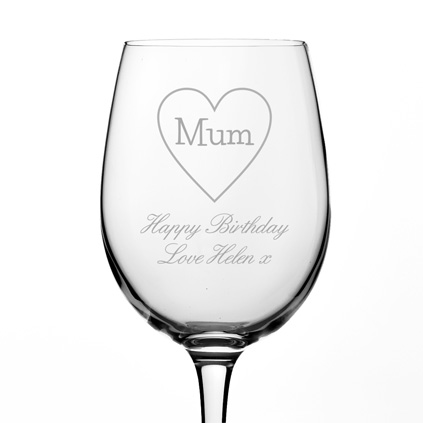 Personalised Mum Wine Glass