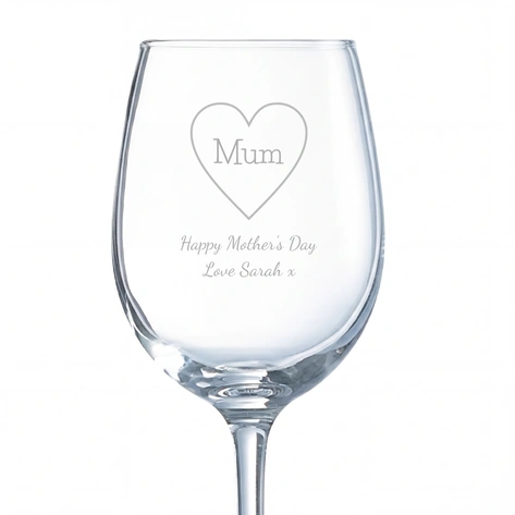 Personalised Mum Wine Glass