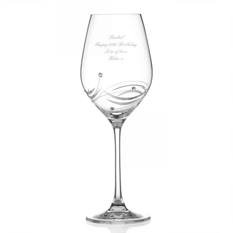 Spiral Diamante Crystal Wine Glass With Swarovski Elements Spiral Diamante Crystal Wine Glass With Swarovski Elements