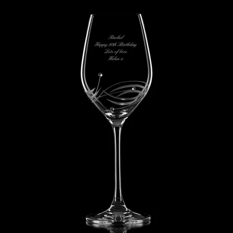 Spiral Diamante Crystal Wine Glass With Swarovski Elements