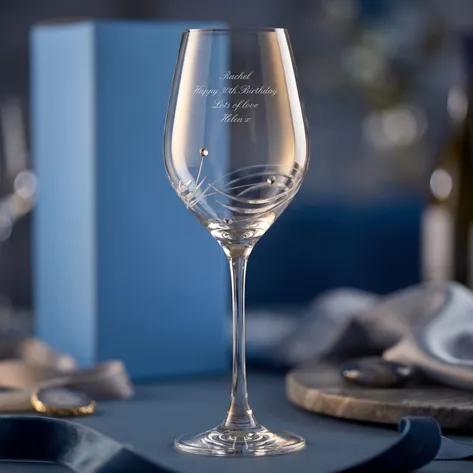 Spiral Diamante Crystal Wine Glass With Swarovski Elements