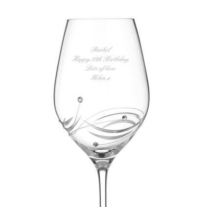 Spiral Diamante Crystal Wine Glass With Swarovski Elements