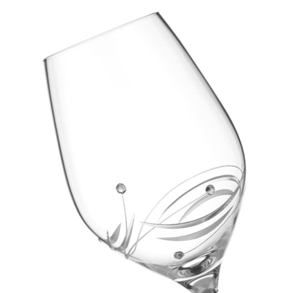 Spiral Diamante Crystal Wine Glass With Swarovski Elements