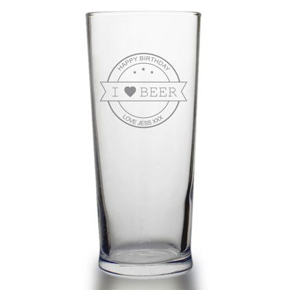 Personalised I Love You Glass