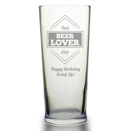 Personalised Pint Glass - Beer Lover