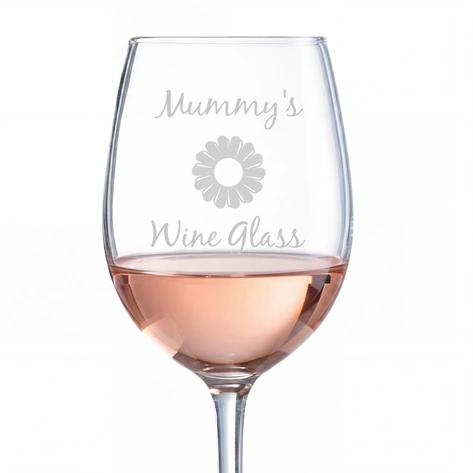 Mother's Day Daisy Wine Glass