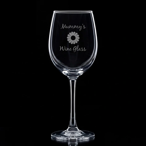 Mother's Day Daisy Wine Glass