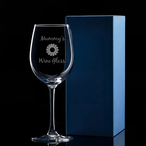 Mother's Day Daisy Wine Glass