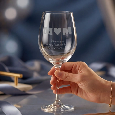 Mother's Day Heart Wine Glass