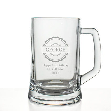 Personalised Round Badge Tankard