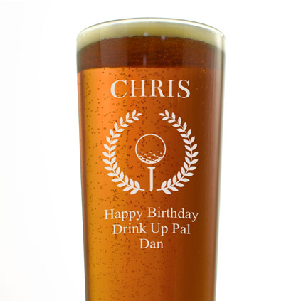 Personalised Golf Pint Glass