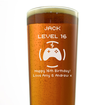 Personalised Gamer Pint Glass