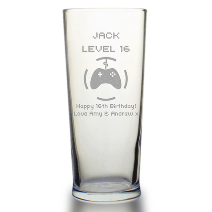 Personalised Gamer Pint Glass
