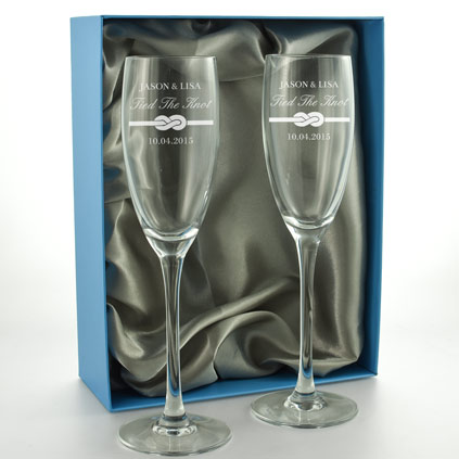 Tied The Knot Champagne Glass Set