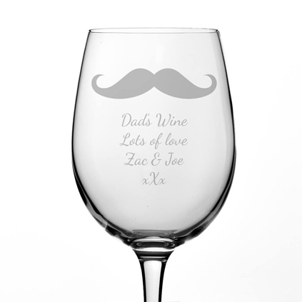Personalised Wine Glass - Moustache