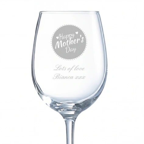 Happy Mothers Day Wine Glass