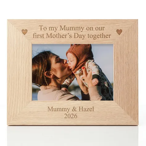Our First Mothers Day Personalised Oak Frame