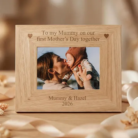 Our First Mothers Day Personalised Oak Frame