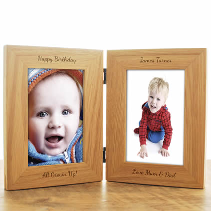 Double Wooden Oak Frame