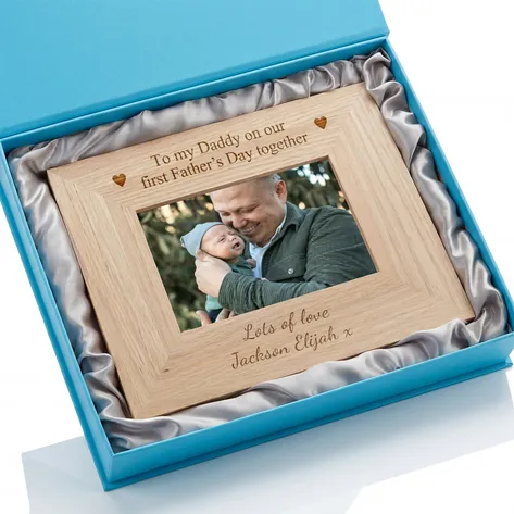 Our First Fathers Day Personalised Oak Frame