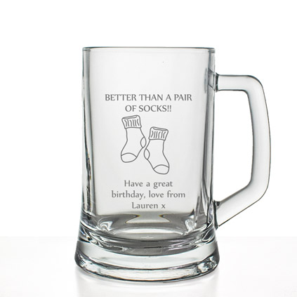 Personalised Pint Glass - Better Than A Pair Of Socks!