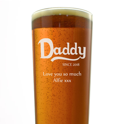 Daddy Since Personalised Pint Glass