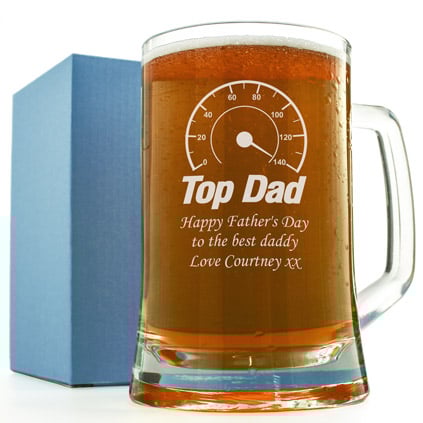 Top Dad Personalised Pint Glass